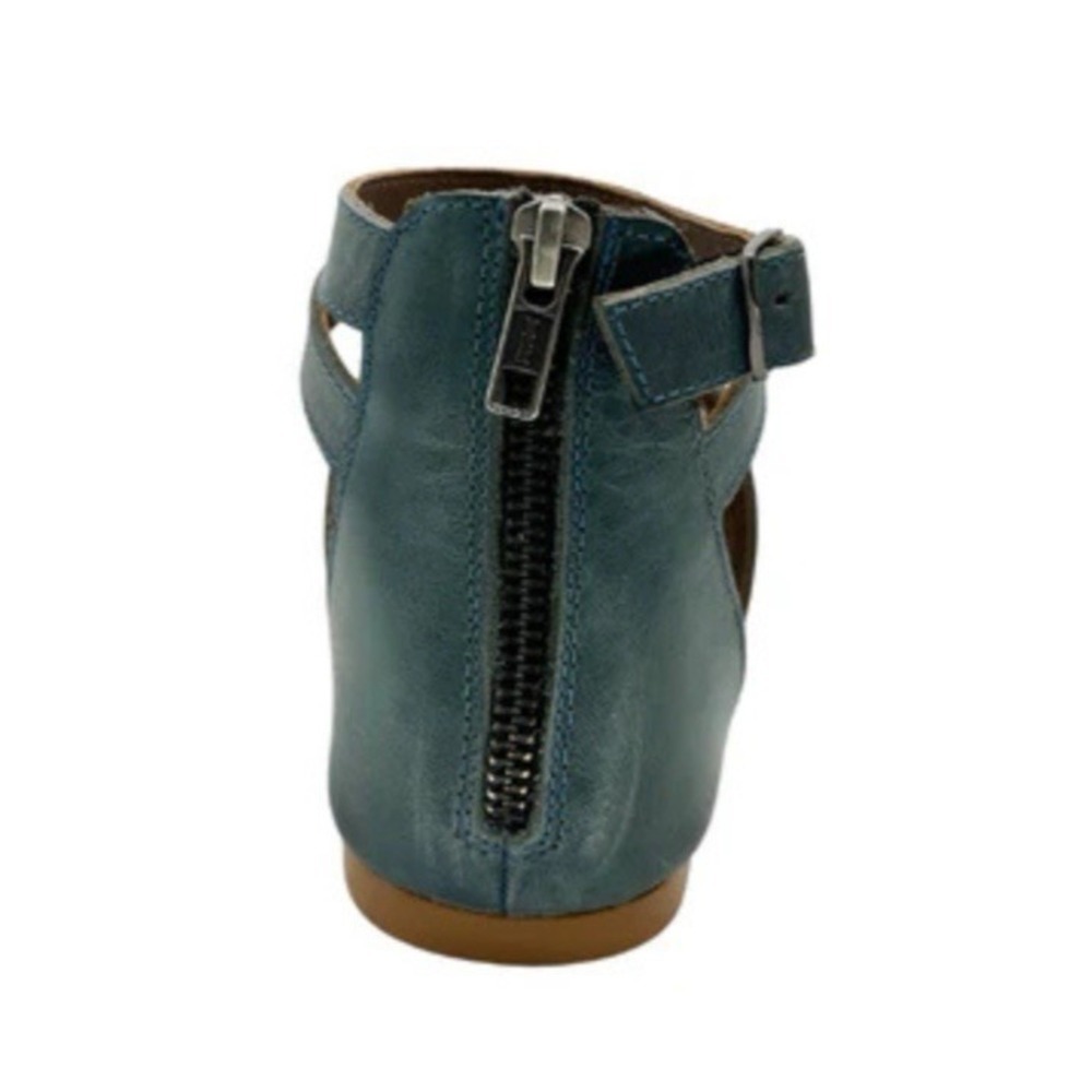 New Sandal Named Blair By Naughty Monkey Sz 10 Multi Strap Teal Adjustable NWOB - Picture 5 of 8
